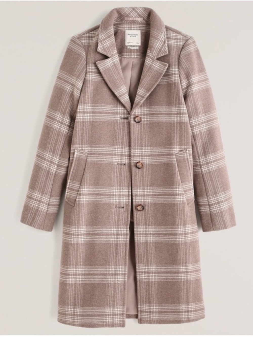 Abercrombie Plaid Wool Blend Dad Coat XL NWOT ✨